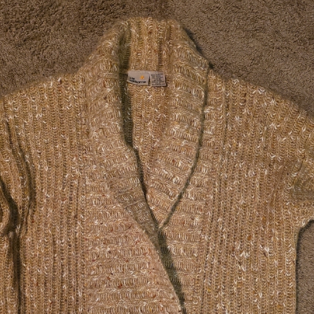 Liz Claiborne Tan Cardigan Sweater - Picture 3 of 8